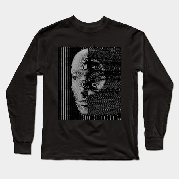 Future_Tech_Creating_Human_Face Long Sleeve T-Shirt by DownsFilms